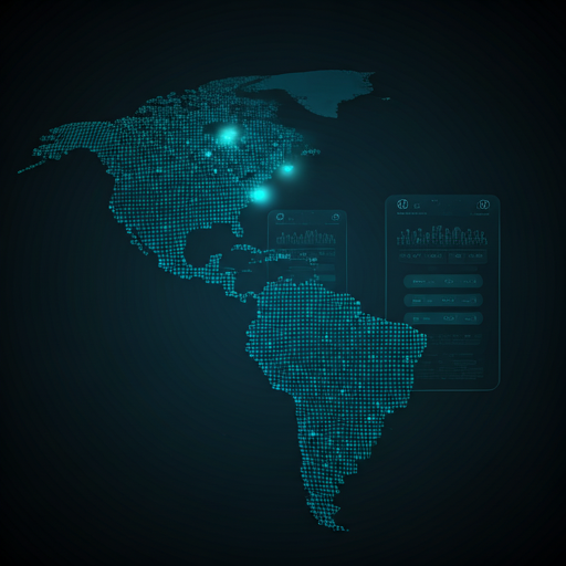 A map of the Caribbean region rendered in a technical, abstract style with glowing nodes connecting different islands. In the foreground, an AI interface shows scholarship matches. Professional, modern, and locally relevant.